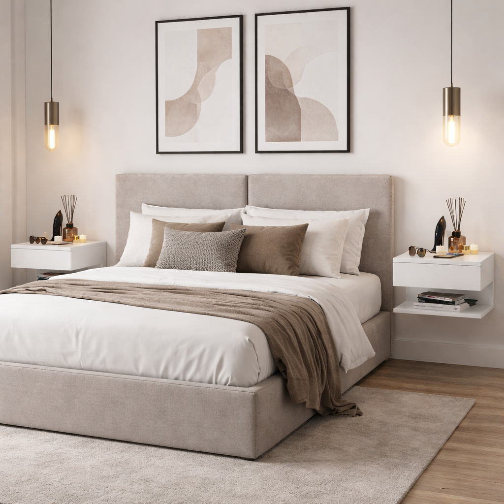 Mesa de noche Flotante Roma Blanco