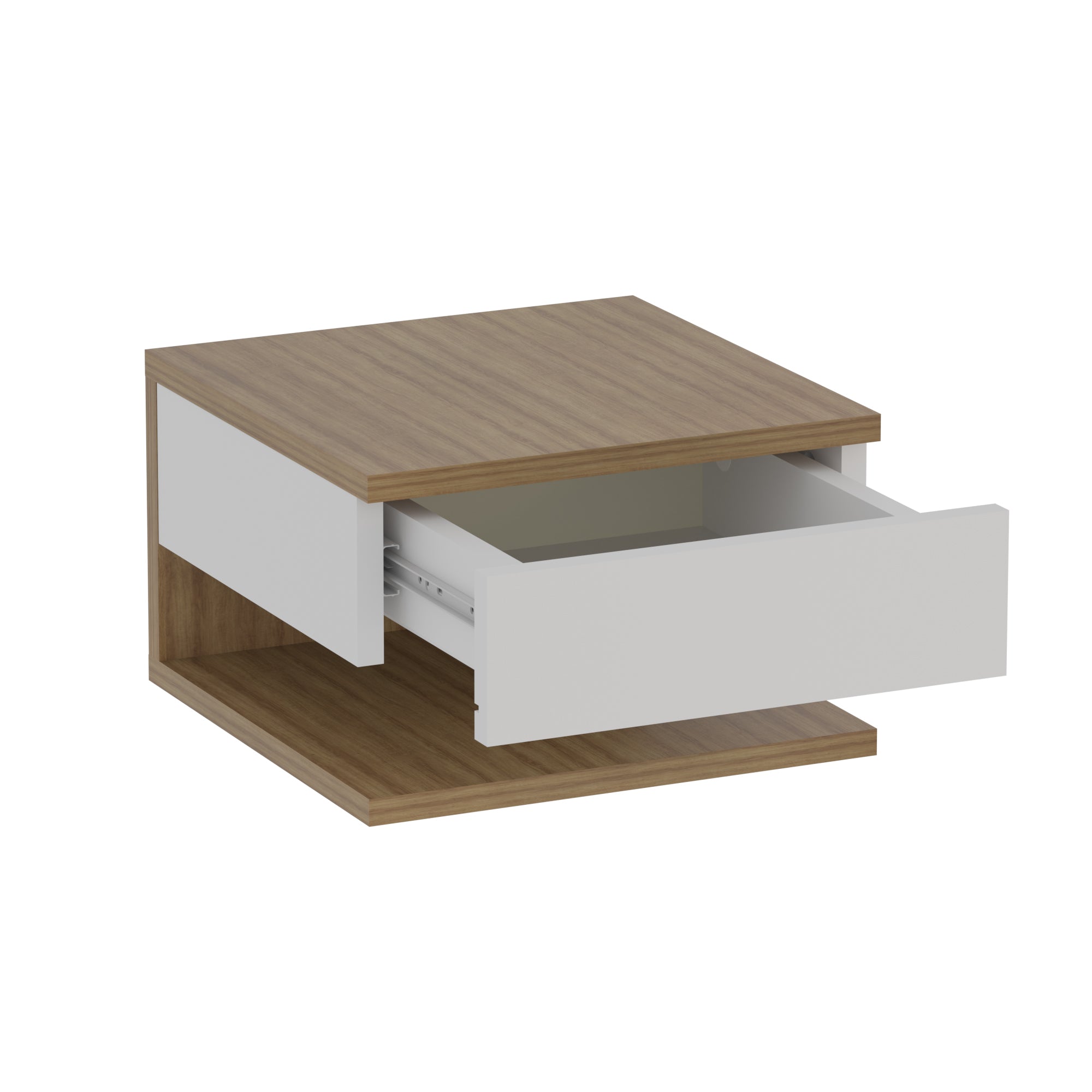 Mesa De Noche Roma Natural Blanco/Apagado