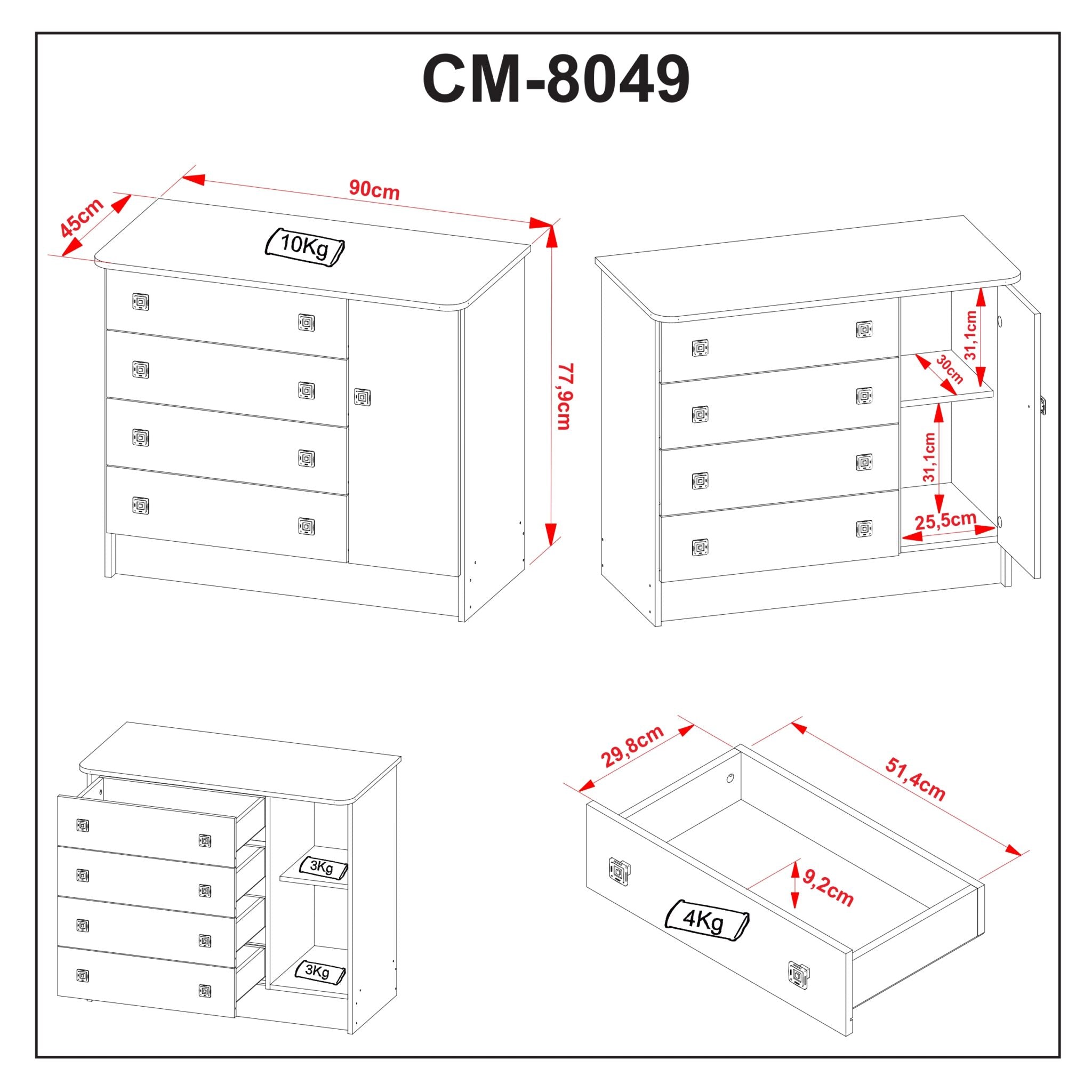 Cómoda San Pablo Blanco