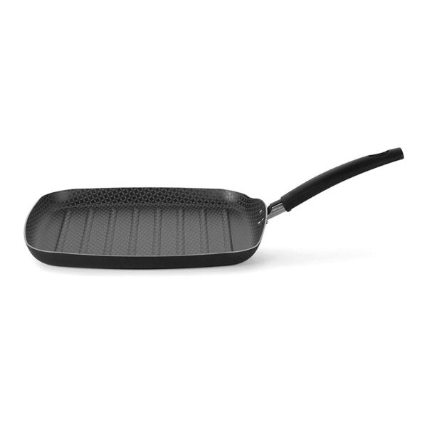 Sarten parrilla acanalada superior cuadrada gris