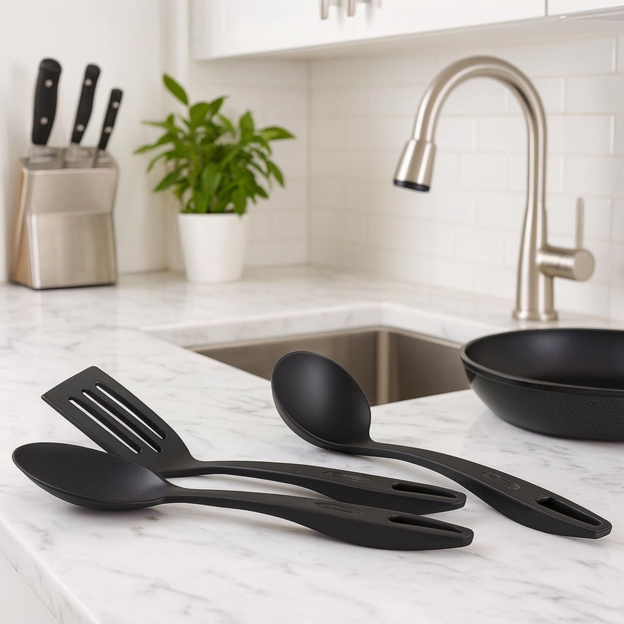 Set 3 accesorios de cocina negro