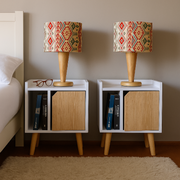 Set X 2 Mesas de Noche Dreams (50X45X30) Blanca con puerta Vienes, pata en madera