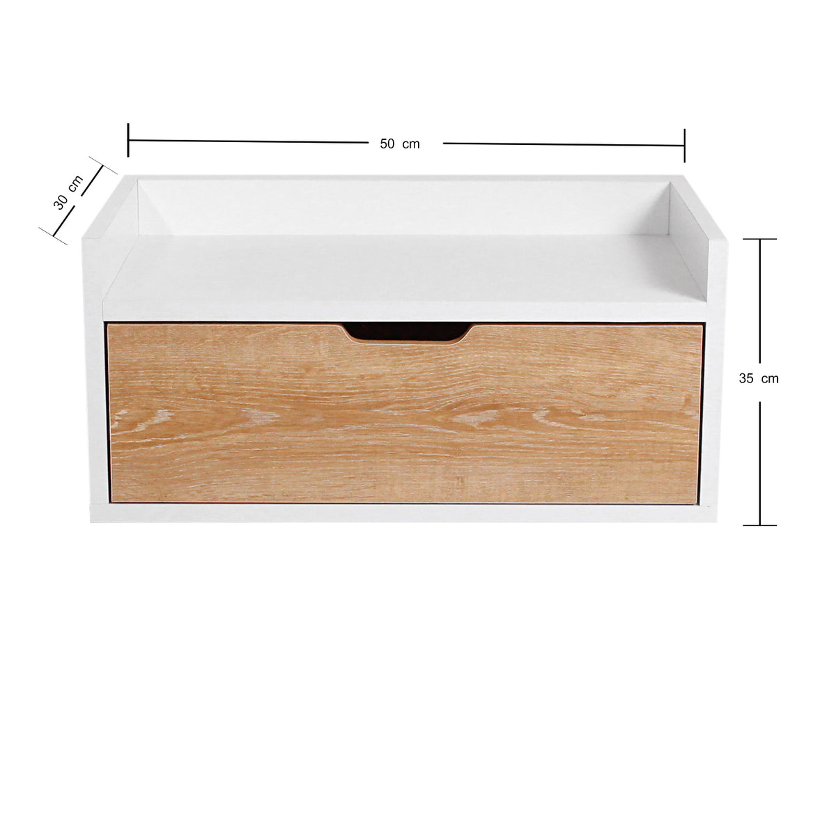 Set X 2 Mesas De Noche Flotantes Con Puerta 23x50x30cm Madera