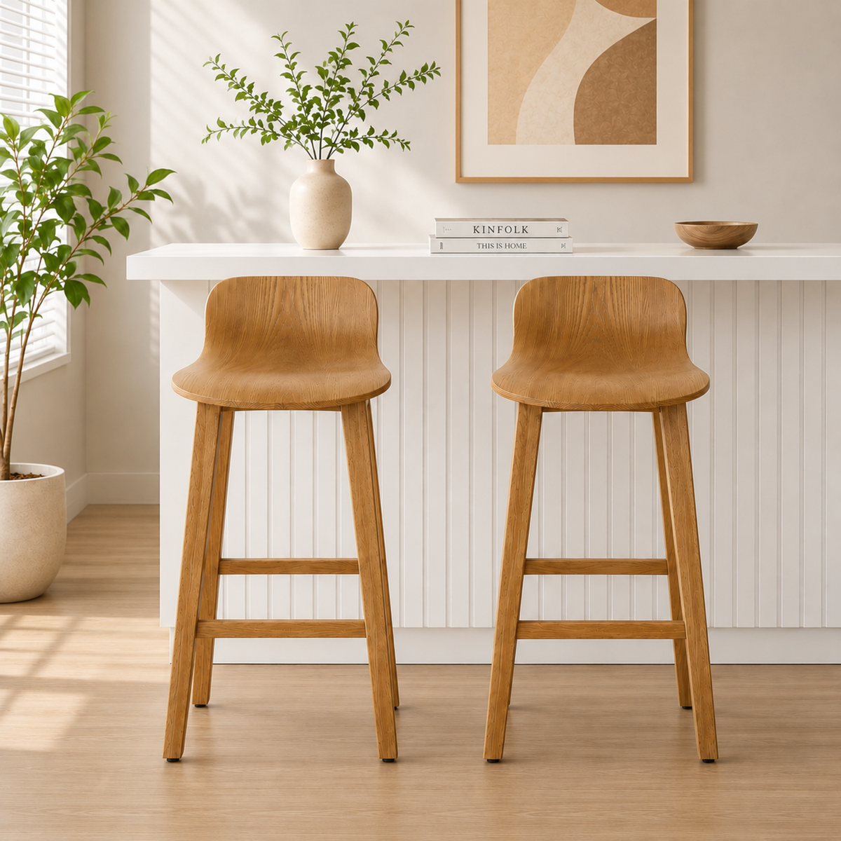 Set Sillas Bar Madrid 79x43x45cm Madera
