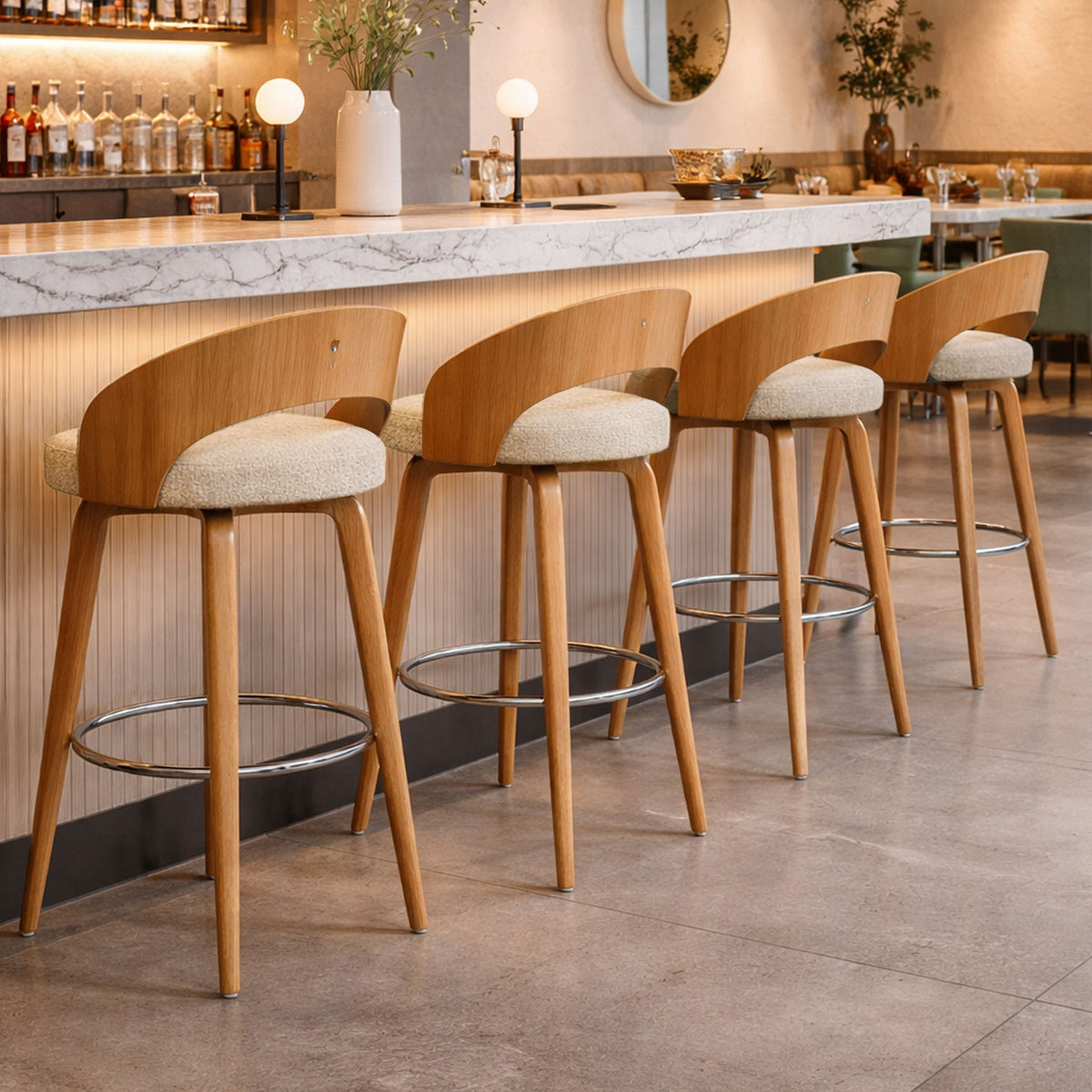 Set Silla Bar Odet  95x44x42cm Beige