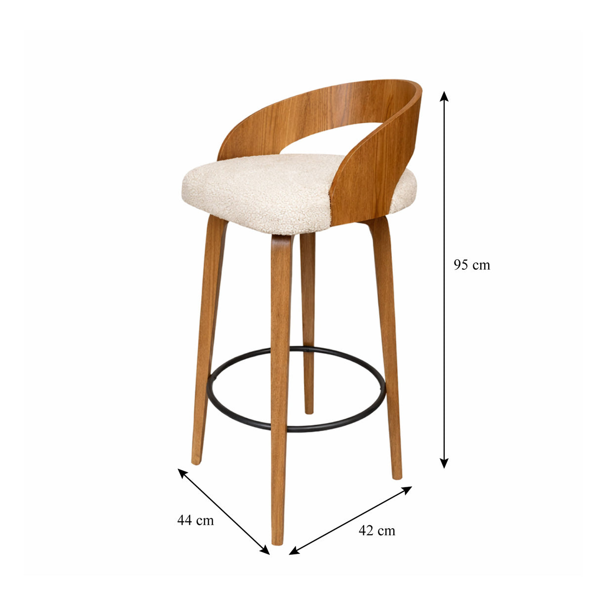 Set Silla Bar Odet  95x44x42cm Beige