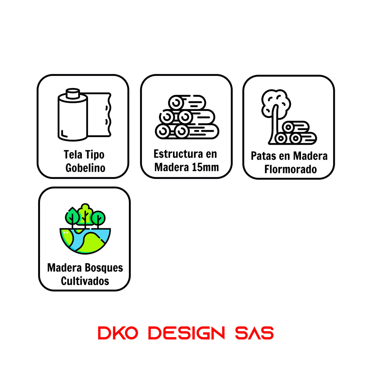 Set x 2 Und Puff Tapizado 39x40x40cm Colors