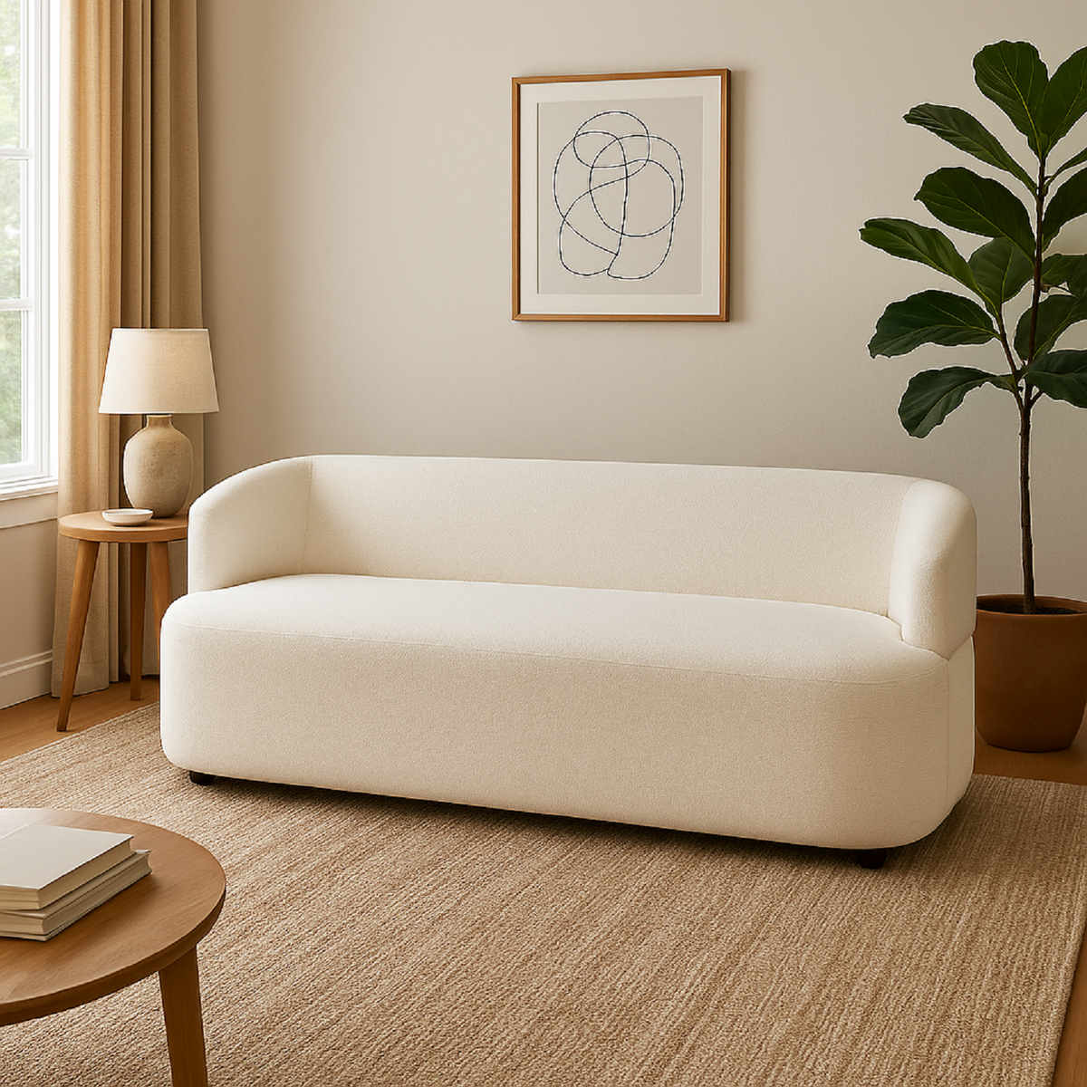 Sofa Moderno Boom 72x170x80cm Blanco Ovejo