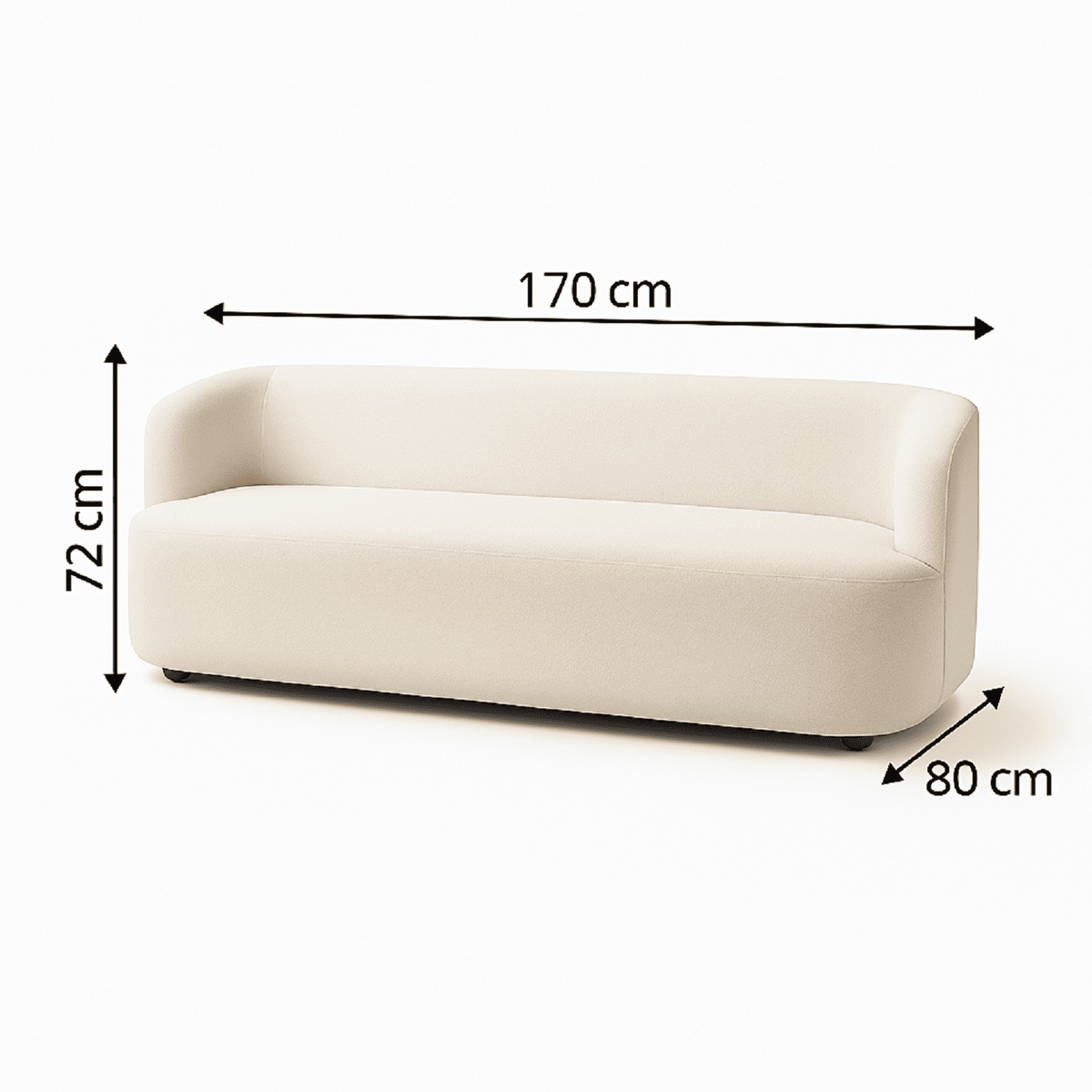 Sofa Moderno Boom 72x170x80cm Blanco Ovejo