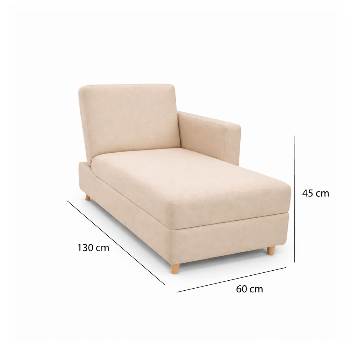Sofá Cama Baúl 45x143x60cm Beige