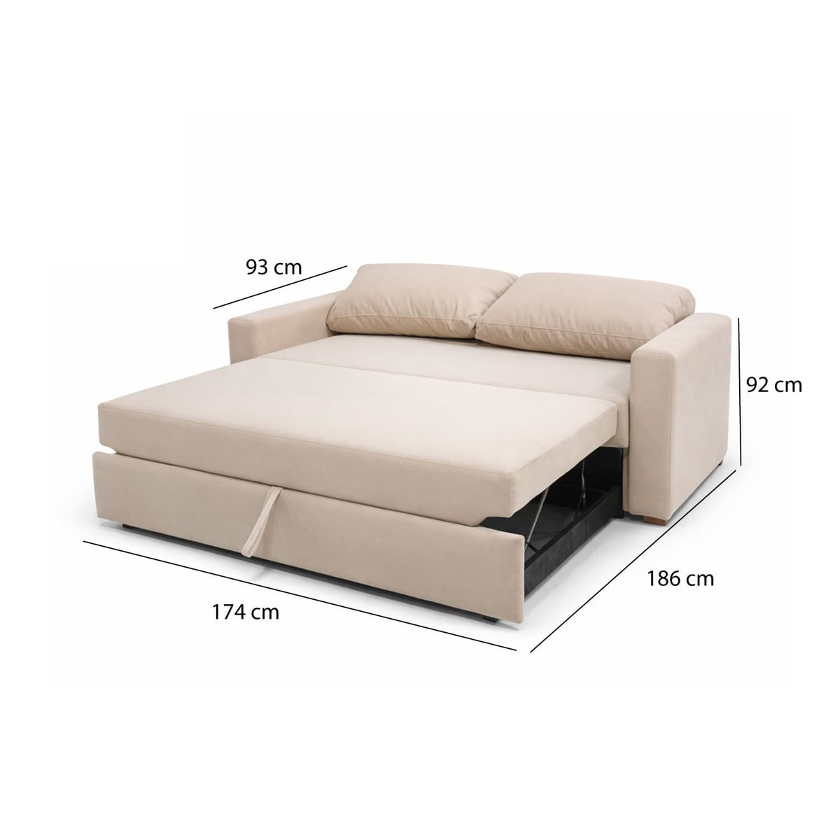 Sofa Cama Germany 63x173x120cm Beige