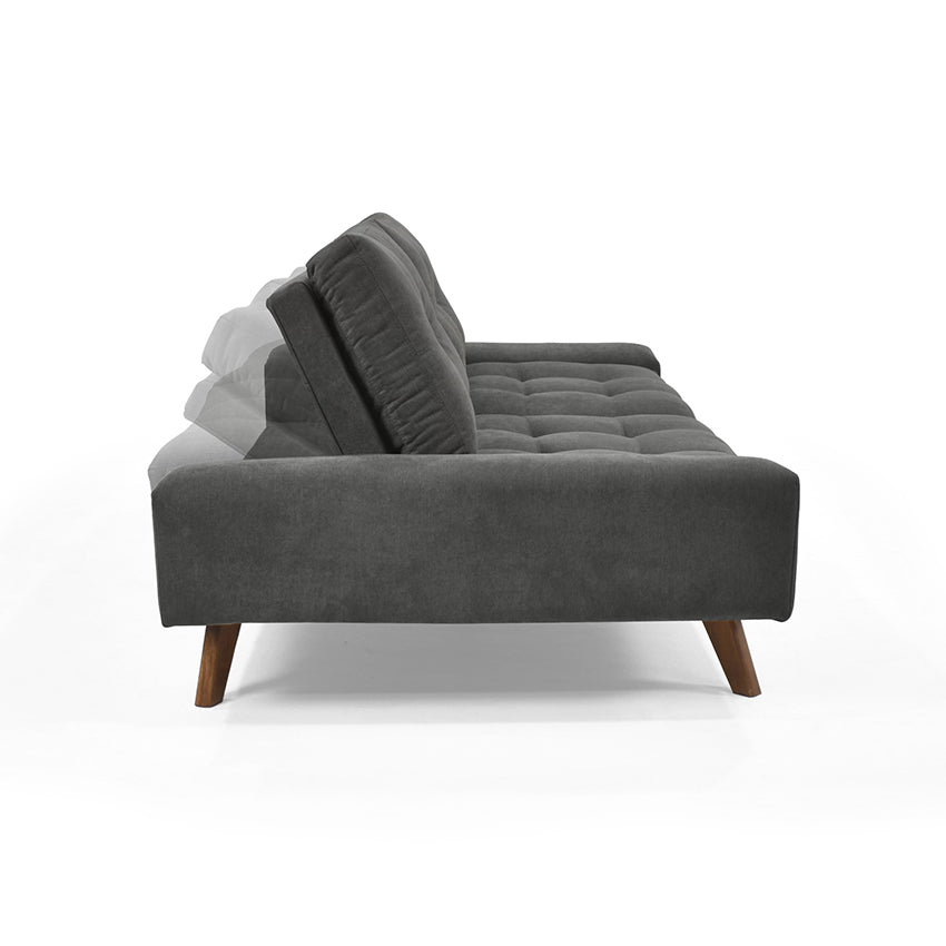 Sala suiza con poltrona islandia tela gris taupe