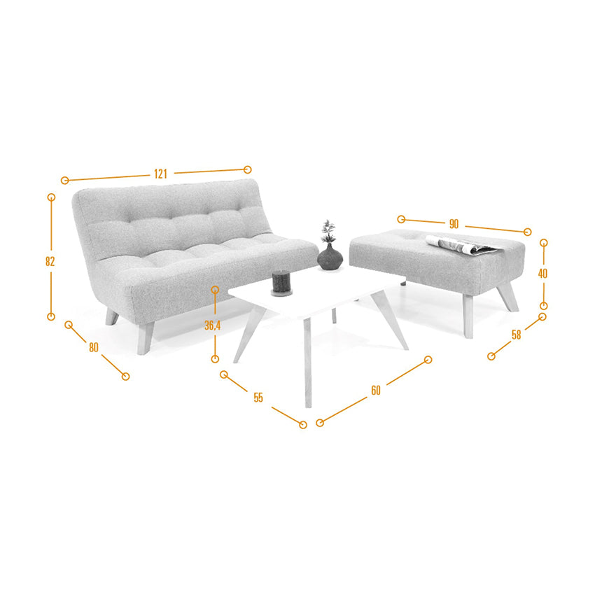 Sala navara puff porto plata con mesa de centro