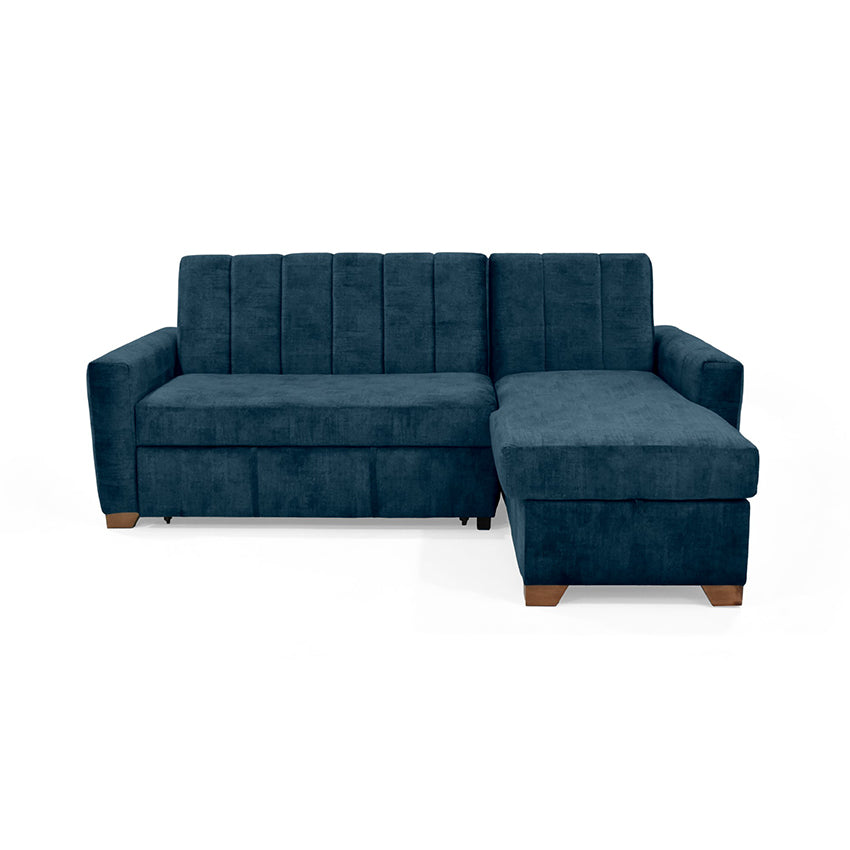 Sala en l sofa cama multifuncional apolo azul