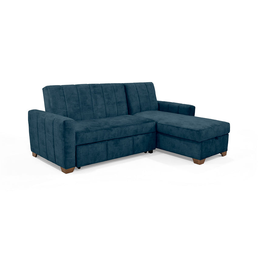 Sala en l sofa cama multifuncional apolo azul