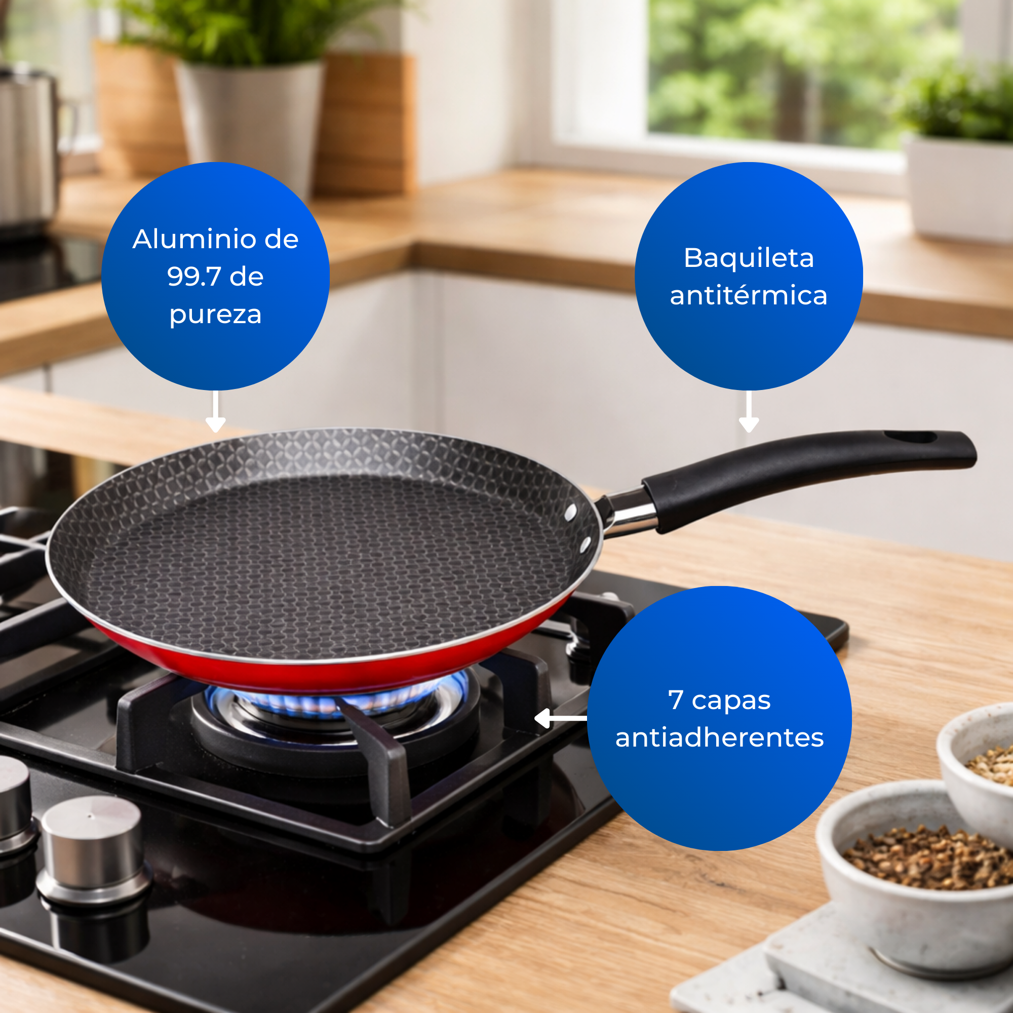 Sarten Red 22 Cm Para Panqueques Rojo