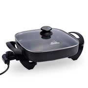 Sarten electrico cuadrado 30x30 cms con tapa vidrio home elements