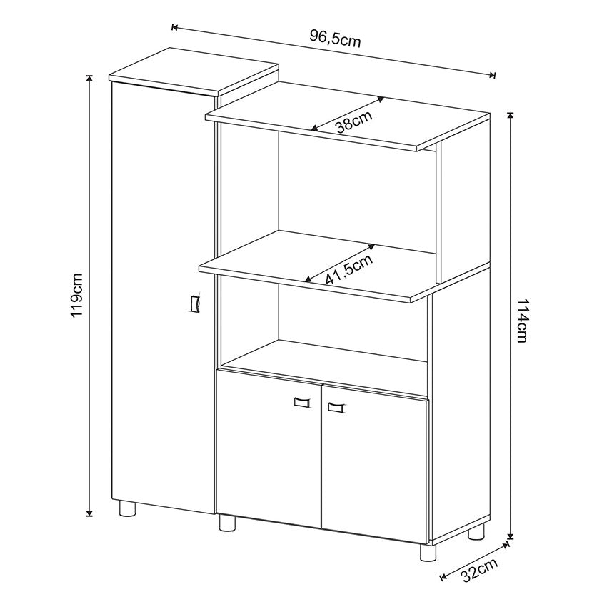 Mueble Auxiliar de Cocina Segovia Blanco