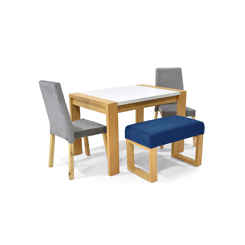 Set comedor 4p arkansas plata con butaco azul