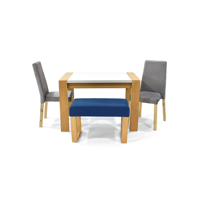 Set comedor 4p arkansas plata con butaco azul