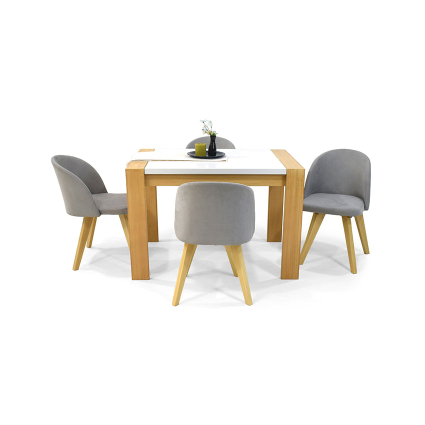 Set comedor 4p arkansas sillas sabina gris
