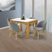 Set comedor 4p arkansas sillas sabina gris