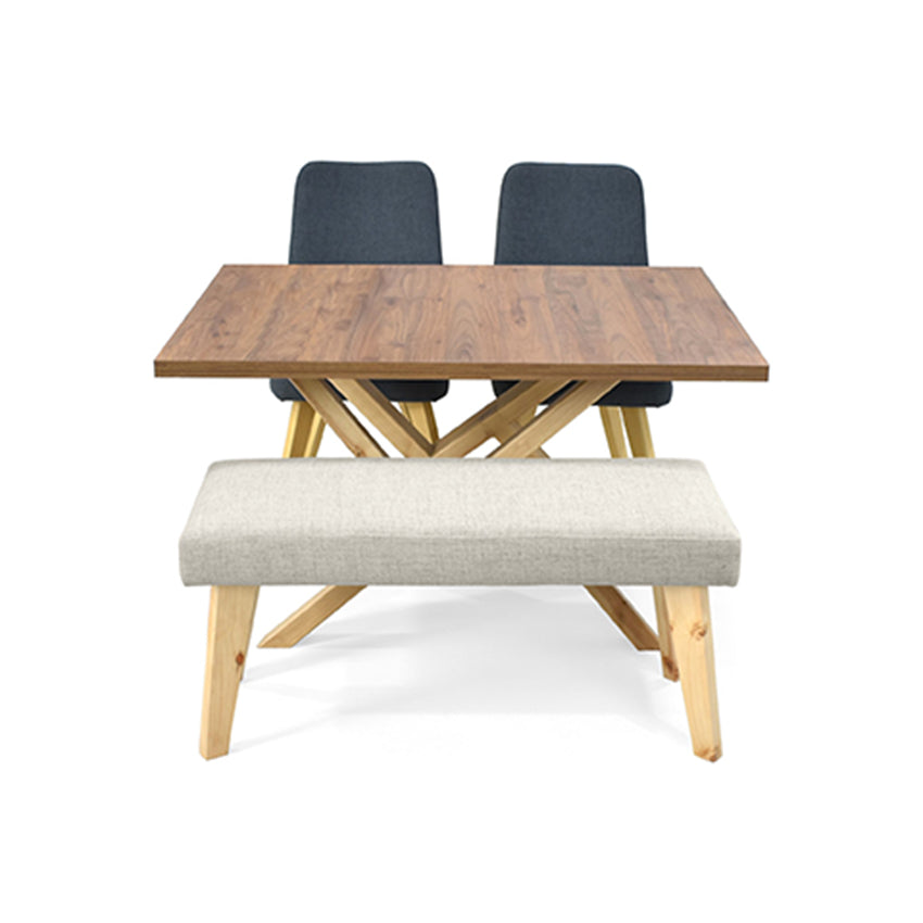 Set comedor 4 puestos astoria sillas evora y butaco gris taupe
