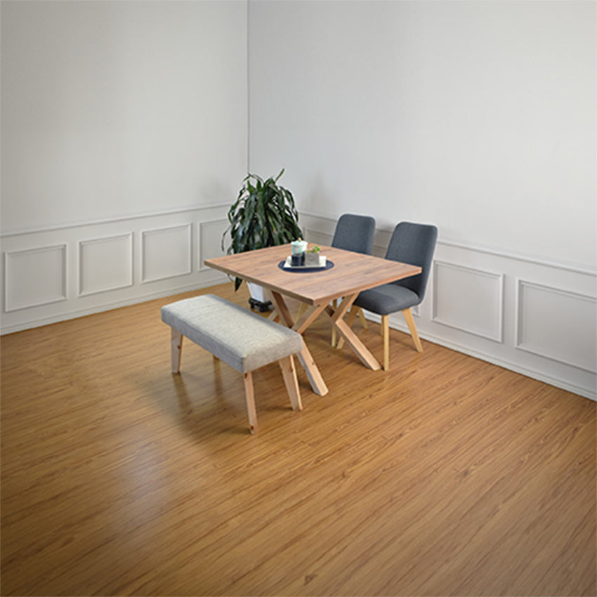 Set comedor 4 puestos astoria sillas evora y butaco gris taupe