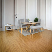 Set comedor 6 puestos astoria sillas y butaco liverpool plata