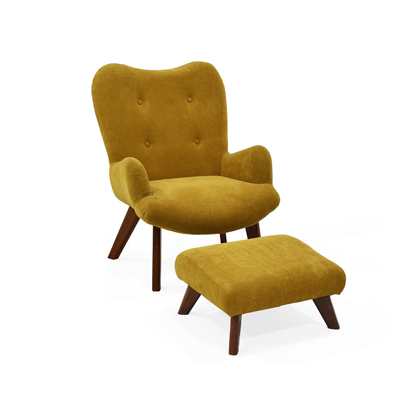 Set poltrona con puff veneto mostaza