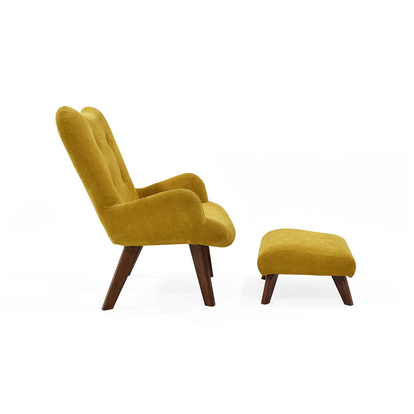 Set poltrona con puff veneto mostaza