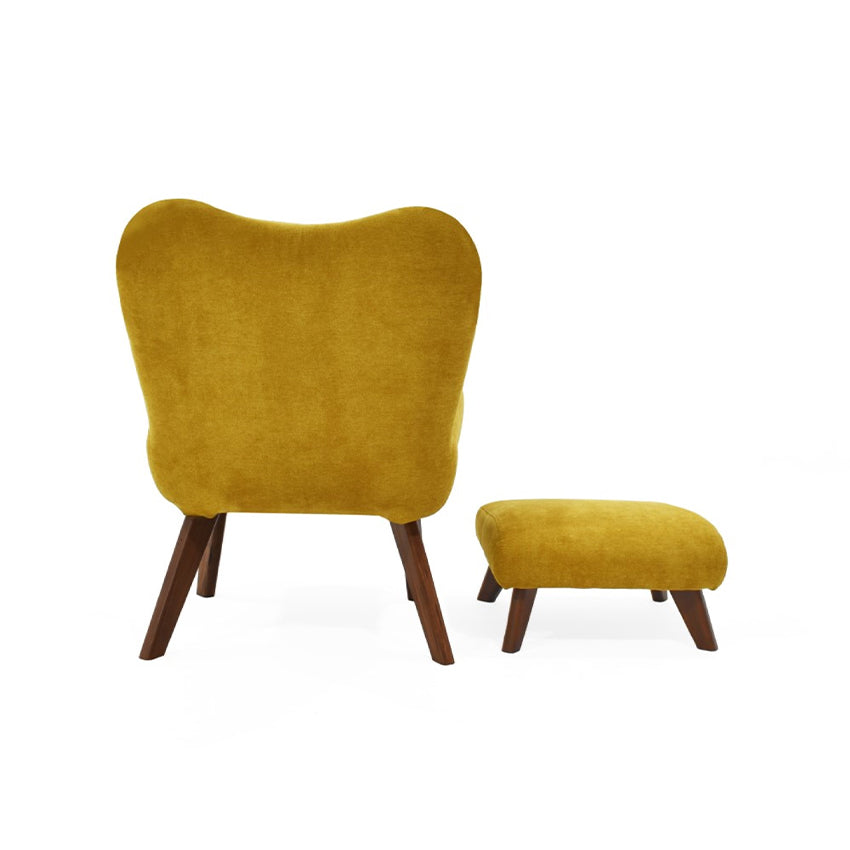 Set poltrona con puff veneto mostaza