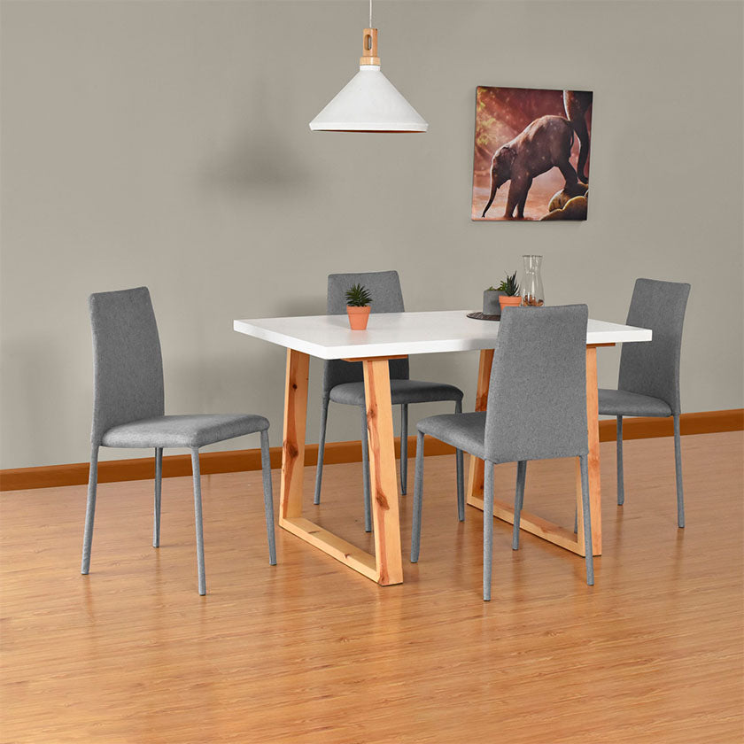 Set Comedor Andara 4P Sillas Lyon Tela