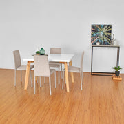 Set comedor lugo matiz 4p sillas lyon tela