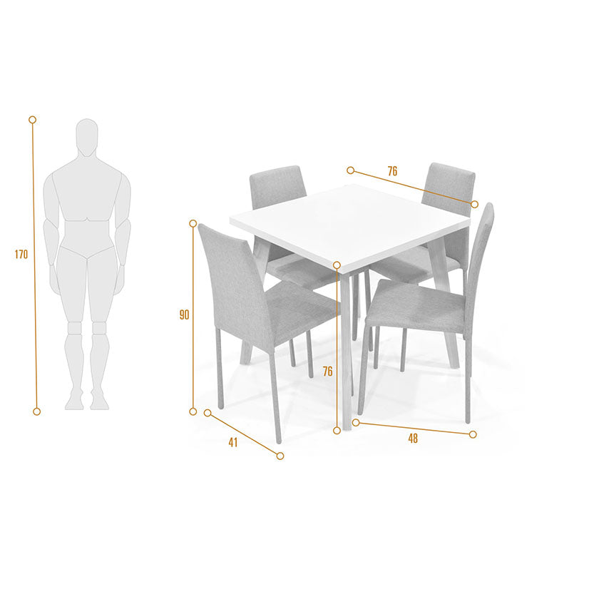Set Comedor Lyon 4 Puestos Tela