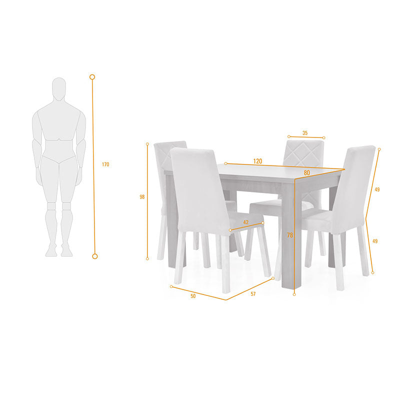Set Comedor Mérida 4P Sillas Liverpool Tela