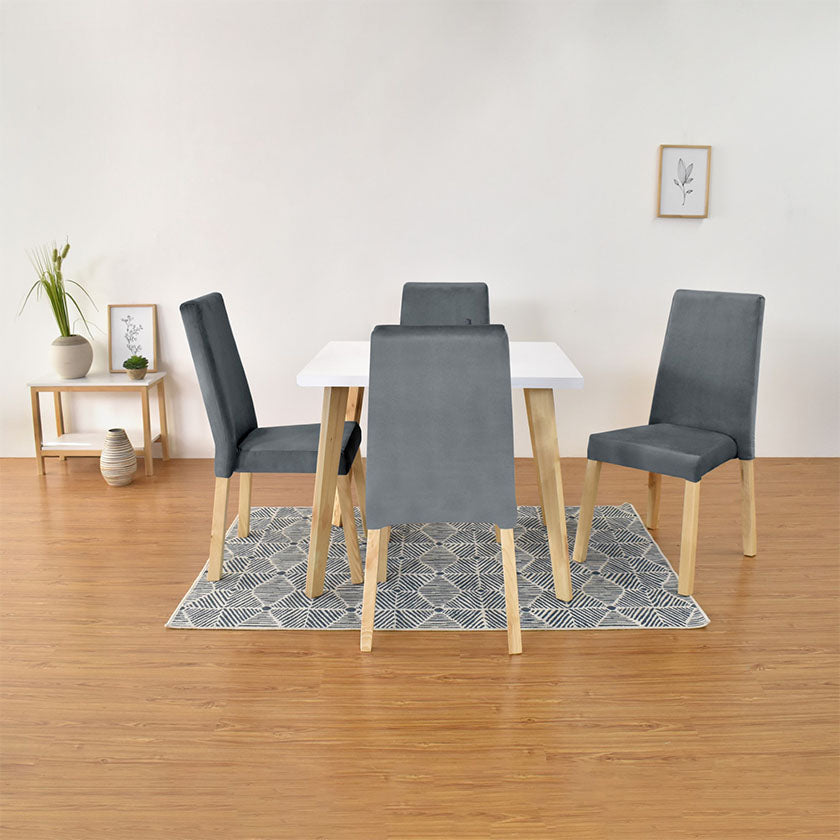 Set Comedor Tiza 4P Sillas Galicia Tela