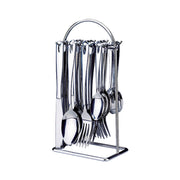 Set de cubiertos x 24 piezas acero inoxidable con soporte home elements