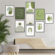 Set x 9 cuadros diseños verdes mdf
