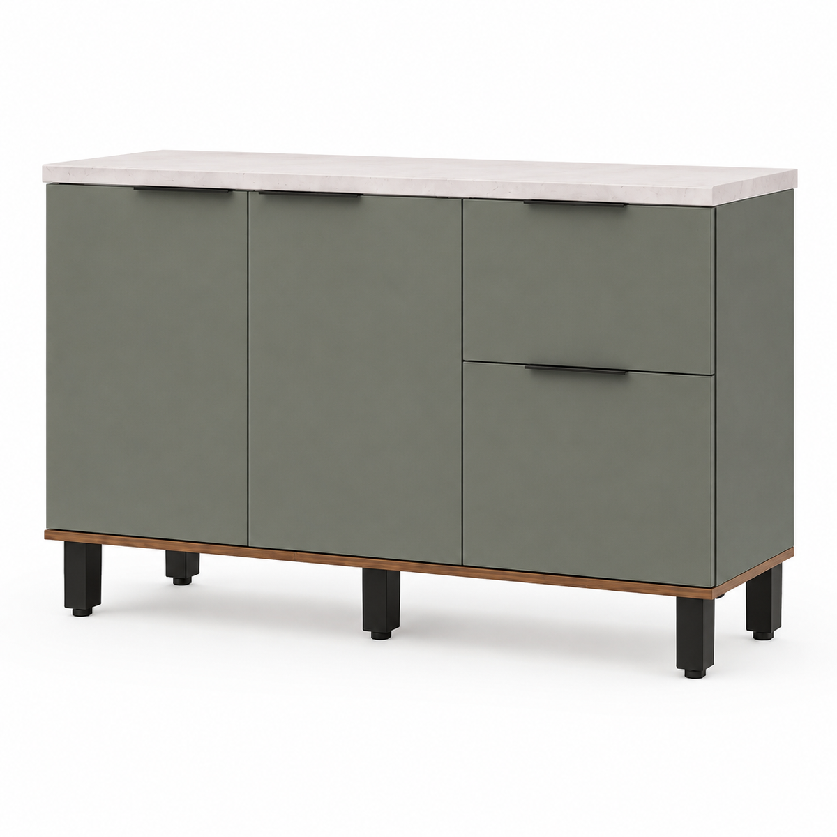Cocina 120 cm Sicilia 4 Puertas 2 Cajones Natural/Oliva