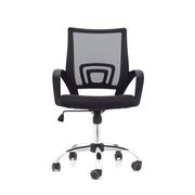Silla de escritorio ejecutiva negra ergonómica con base cromada