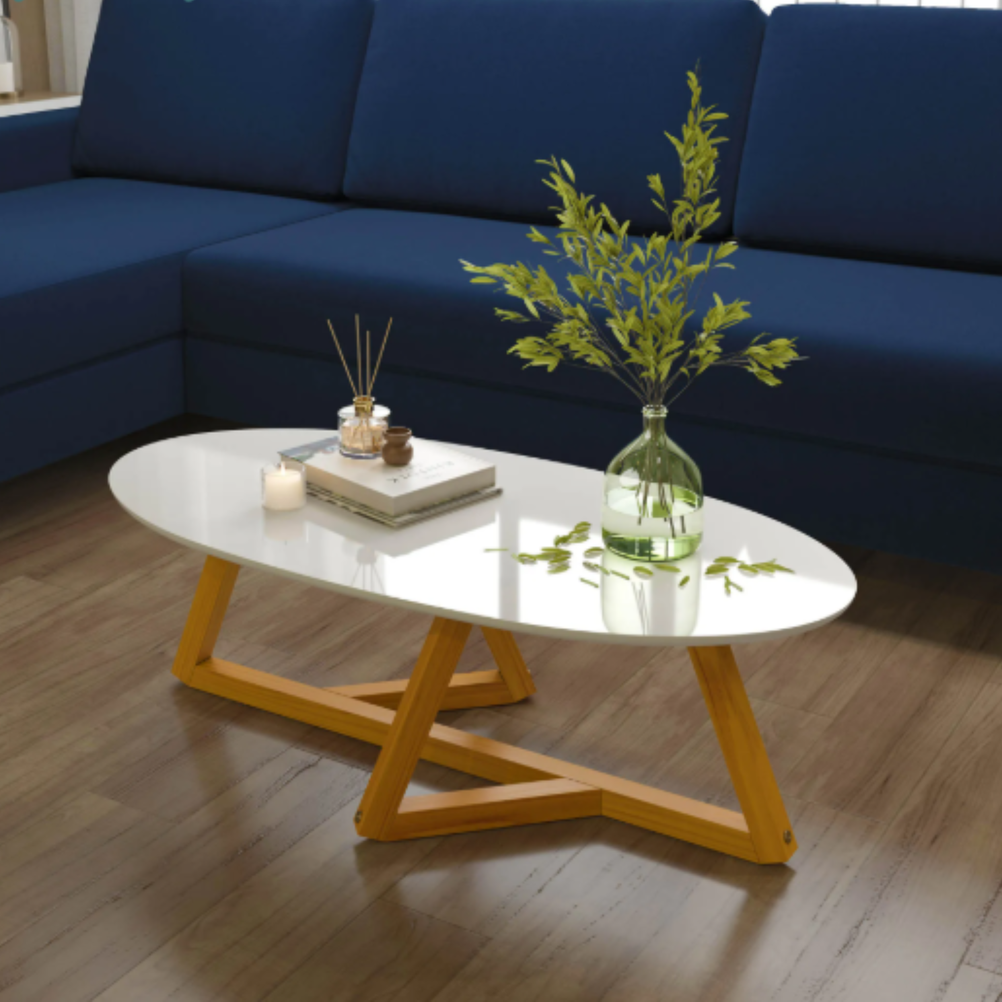 Mesa De Centro Tampa Blanco Almendra