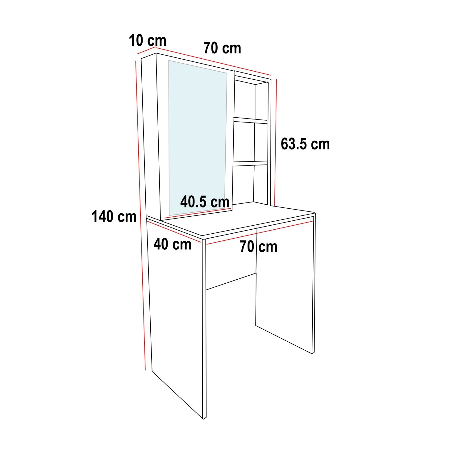 Tocador Mallorca (140x70x40) Blanco