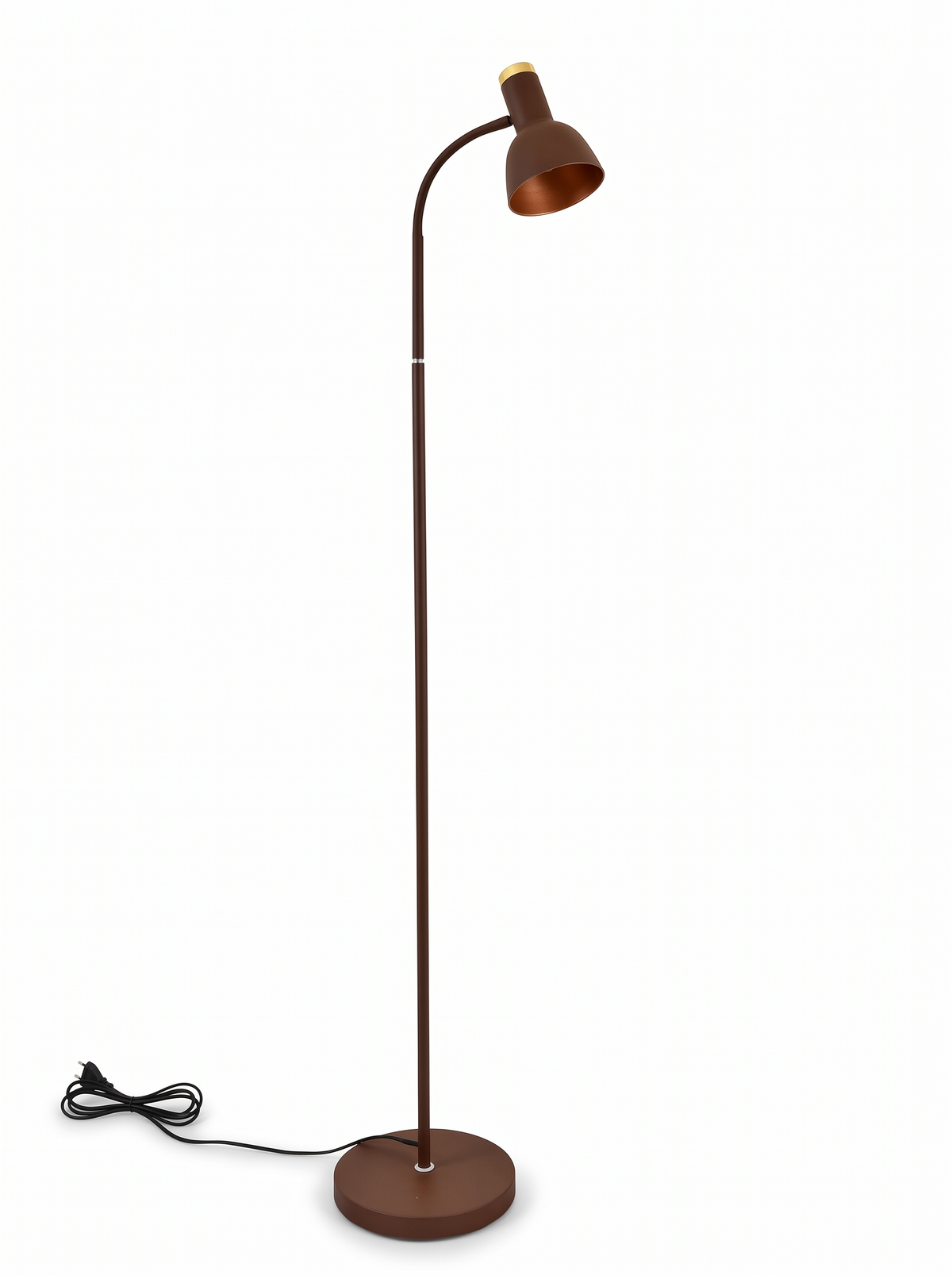 Luminaria Decorativa De Pie Ariel Taupe Cafe Y Madera