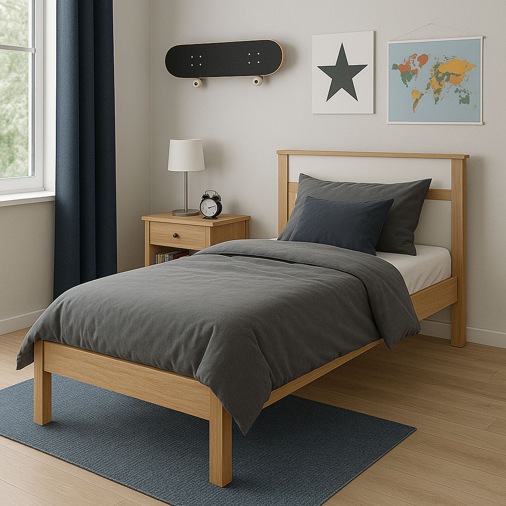 Cama sencilla viena almendra blanco