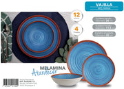 Vajilla 4 puestos x 12 piezas en melamina atardecer home elements