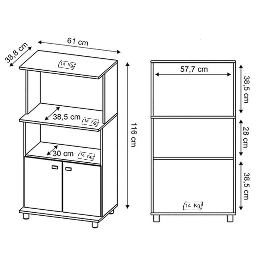 Mueble Auxiliar de Cocina Victoria