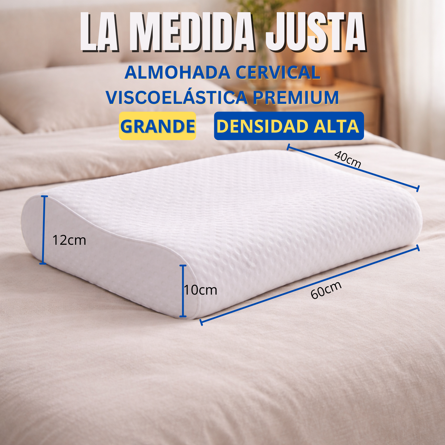 Almohada Viscoelástica Antiestrés Cervical