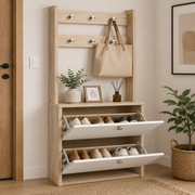 Organizador Zapatero Perchero Toulus 170x60x25cm Madera-Blanco