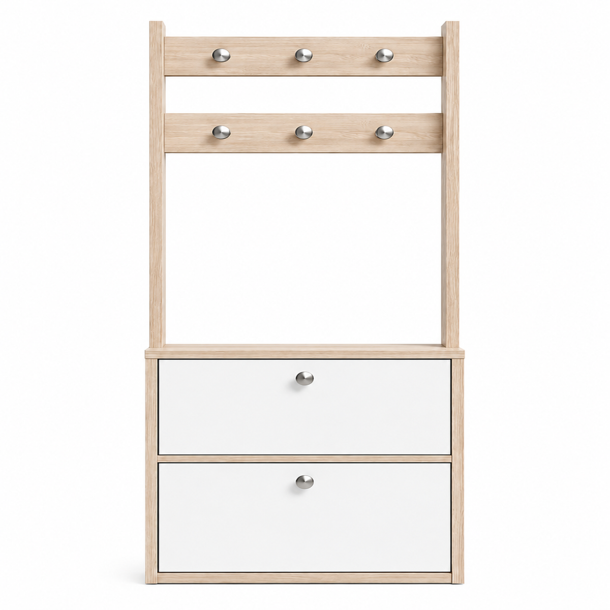 Organizador Zapatero Perchero Toulus 170x60x25cm Madera-Blanco